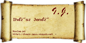Ihász Jenő névjegykártya